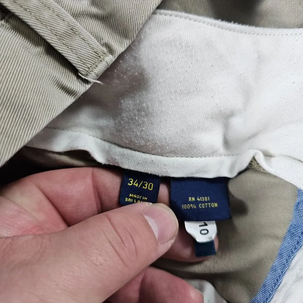 Polo Ralph Lauren Chino Pants Men 34x29 Khaki Classic Straight Flat Front Preppy
